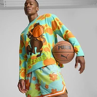 PUMA Mens Hoops x Scooby-Doo Long Sleeve T-Shirt - Green/Multi