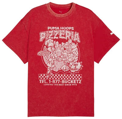 PUMA Mens Hoops x TMNT T-Shirt I - Red/White