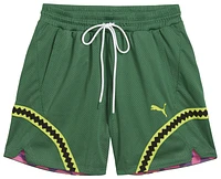 PUMA Mens Melo TMNT All Out Print Shorts - Green/Pink