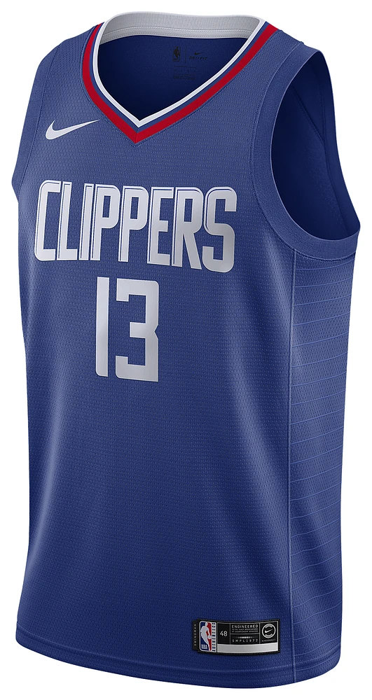 Nike Mens Paul George Nike Clippers Swingman Jersey - Mens Rush Blue/White/Red Size S