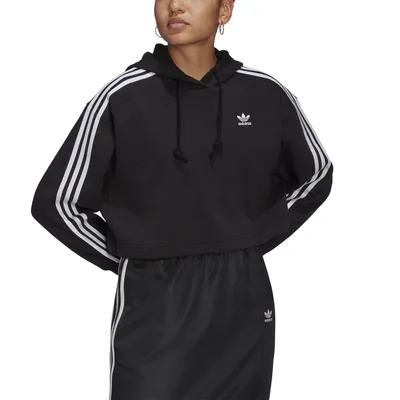 adidas Originals 3 Stripe Short Hoodie  - Women's