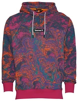 Timberland Mens All Over Print Fleece Pullover Hoodie - Black/Pink