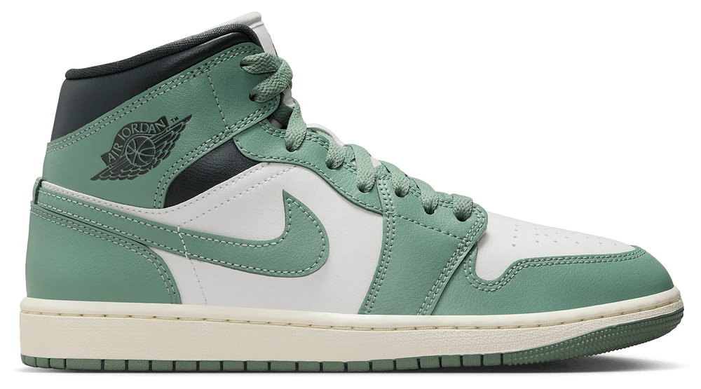 Jordan Womens Jordan AJ 1 Mid - Womens Basketball Shoes Sail/Green Size 07.0