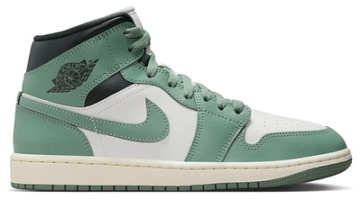 Jordan Womens AJ 1 Mid - Basketball Shoes Sail/Green