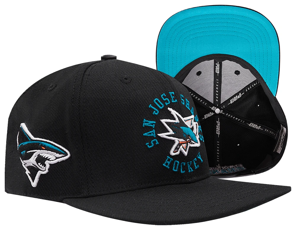 Pro Standard Mens Pro Standard Sharks Hybrid Snapback Cap - Mens Black Size One Size