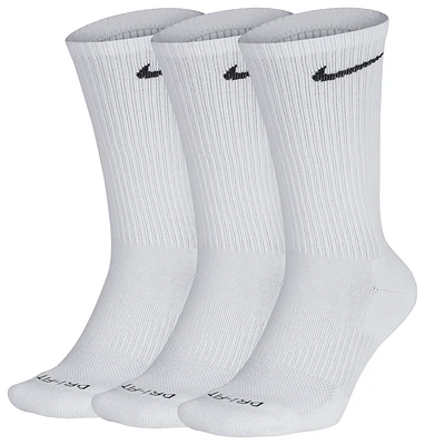 Nike Mens Nike 3 Pack Dri-FIT Plus Crew Socks - Mens Black/White Size L