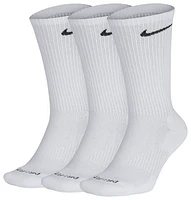 Nike Mens Nike 3 Pack Dri-FIT Plus Crew Socks - Mens Black/White Size L