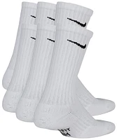 Nike Boys Nike 6 Pack Cushioned Crew Socks - Boys' Grade School White/Black Size M