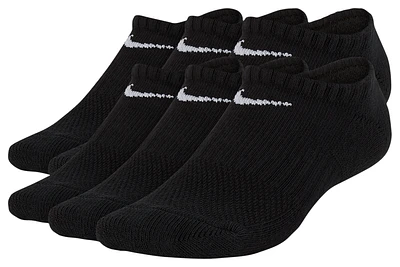 Nike Boys 6 Pack Cushioned No-Show Socks - Boys' Grade School Black/White