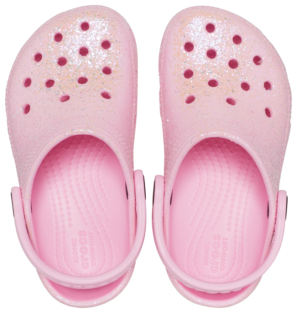 Crocs Girls Glitter Clogs - Girls' Toddler Shoes Flamingo
