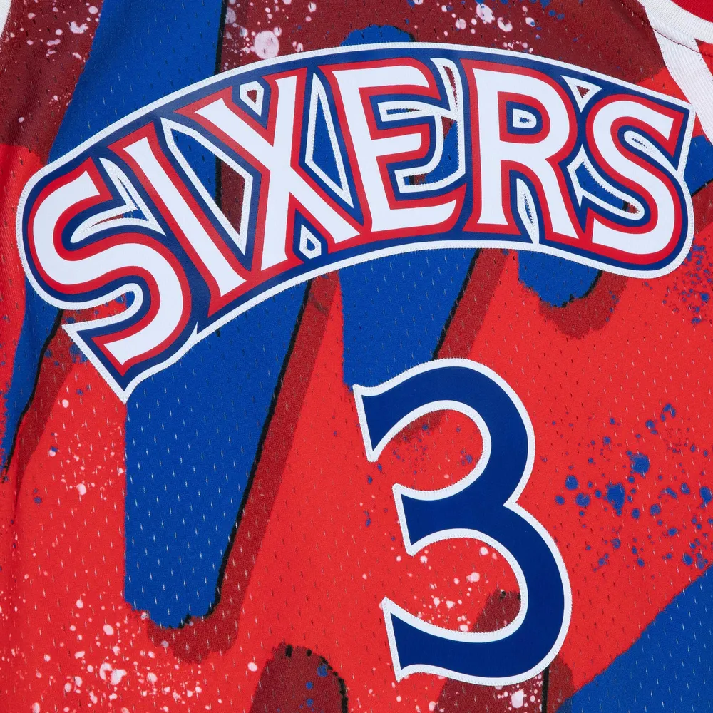 Mitchell & Ness Mens Allen Iverson 76ers Hyp Hoops Jersey - Red