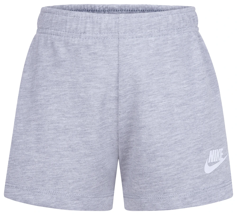 Nike Girls Jersey Shorts - Girls' Preschool White/Grey