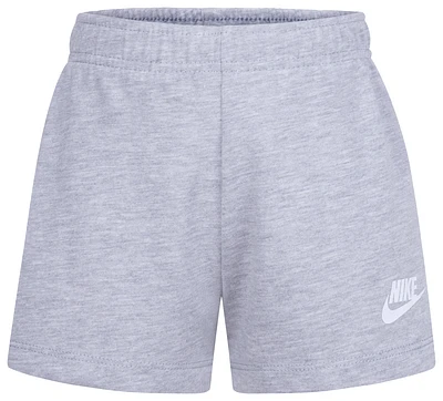 Nike Girls Jersey Shorts - Girls' Preschool White/Grey