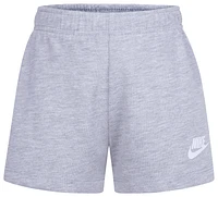 Nike Girls Jersey Shorts - Girls' Preschool White/Grey