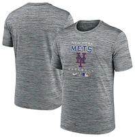 Nike Mens Nike Mets Velocity Practice Performance T-Shirt - Mens Anthracite/Anthracite Size S