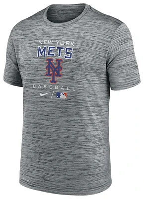 Nike Mens Nike Mets Velocity Practice Performance T-Shirt - Mens Anthracite/Anthracite Size S