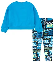 Nike Girls Nike Crew & Legging Set - Girls' Toddler Black/Blue Size 2T