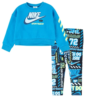 Nike Girls Crew & Legging Set - Girls' Toddler Black/Blue