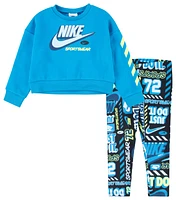 Nike Girls Nike Crew & Legging Set - Girls' Toddler Black/Blue Size 2T