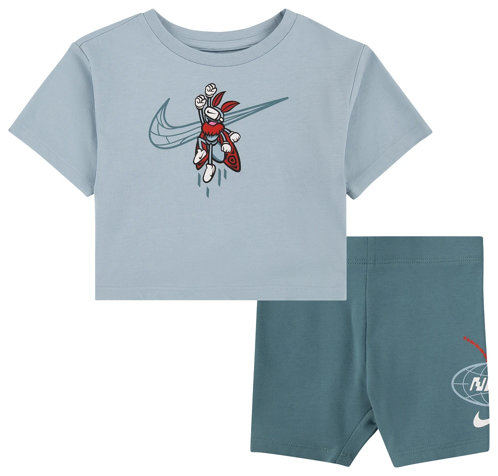 Nike Boxy T-Shirt Bike Short Set - Girls' Toddler