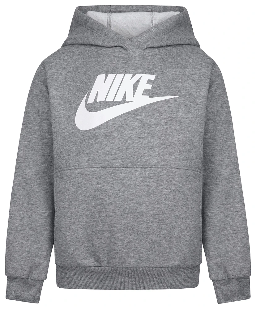 Nike Boys NSW Club HBR Pullover Hoodie - Boys' Preschool White/Dark Grey Heather