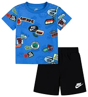 Nike Boys NSW Printed FT Shorts Set - Boys' Toddler Black/Black