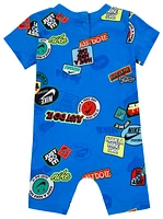 Nike Boys NSW Printed Romper T-Shirt - Boys' Infant Light Photo Blue/Blue