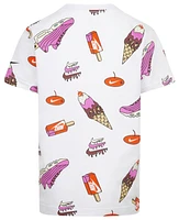 Nike Boys Sole Food Print Basic Short Sleeve T-Shirt - Boys' Preschool Multi/White