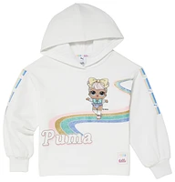 PUMA Girls PUMA LOL Dawn Fleece Hoodie - Girls' Preschool White/Multi Size 4