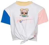 PUMA Girls PUMA LOL Dawn Tie Knot T-Shirt - Girls' Preschool White/Multi Size 4