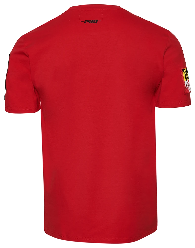 Pro Standard Mens Maryland Stacked Logo T-Shirt - Red/Red