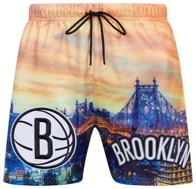 Men's Brooklyn Nets Pro Standard Black City Scape Mesh Shorts