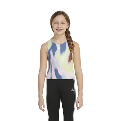 adidas Girls adidas Printed Tank Bra - Girls' Grade School Multi/Blue Size L