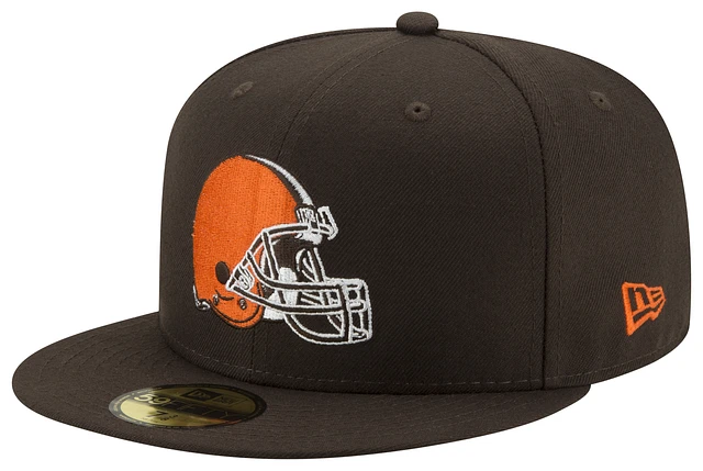 Men's New Era Brown Cleveland Browns 60th Anniversary Patch Team 59FIFTY Fitted Hat