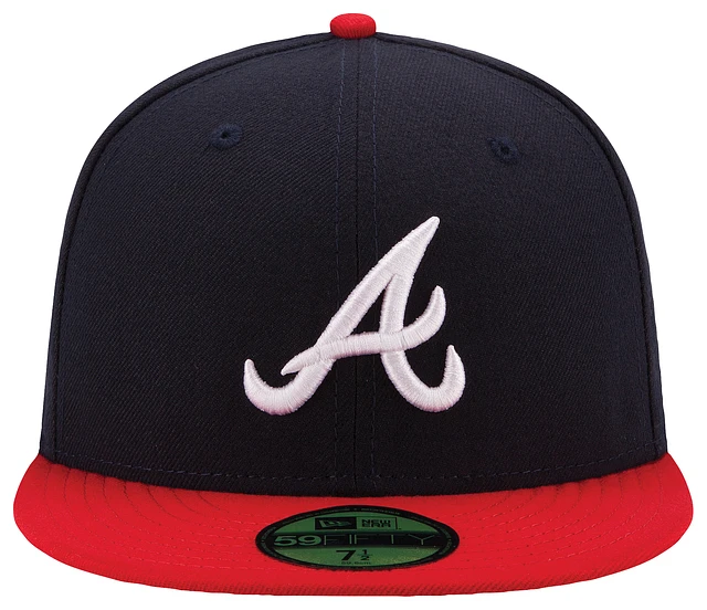 Men's New Era Stone/Black Atlanta Braves Chrome 59FIFTY Fitted Hat