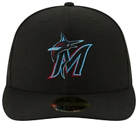 New Era Mens New Era Marlins 59Fifty Authentic Collection Cap - Mens Black/Black Size 8