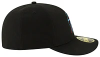 New Era Mens New Era Marlins 59Fifty Authentic Collection Cap - Mens Black/Black Size 8