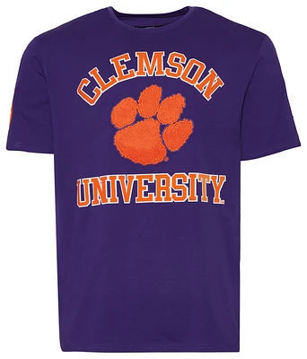 Pro Standard Mens Clemson Stacked Logo T-Shirt - Purple/Purple