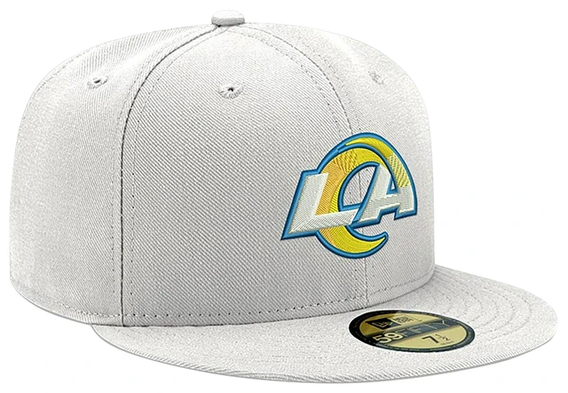 : New Era Men's Los Angeles Rams White on White Ram Head 59FIFTY Fitted  Hat : Sports & Outdoors