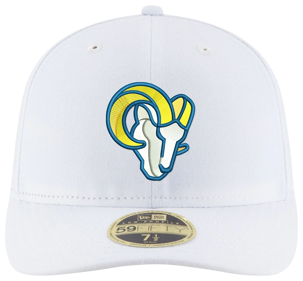 New Era Mens Rams 59Fifty Low Profile Fitted Hat - White