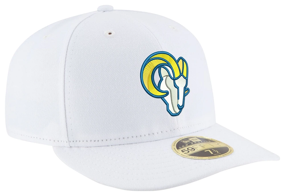 New Era Mens Rams 59Fifty Low Profile Fitted Hat - White