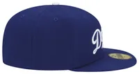 New Era Mens New Era Dodgers Logo White 59Fifty Fitted Cap - Mens Royal/Royal Size 8