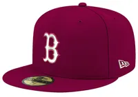 New Era Red Sox Logo White 59Fifty Fitted Cap - Men's