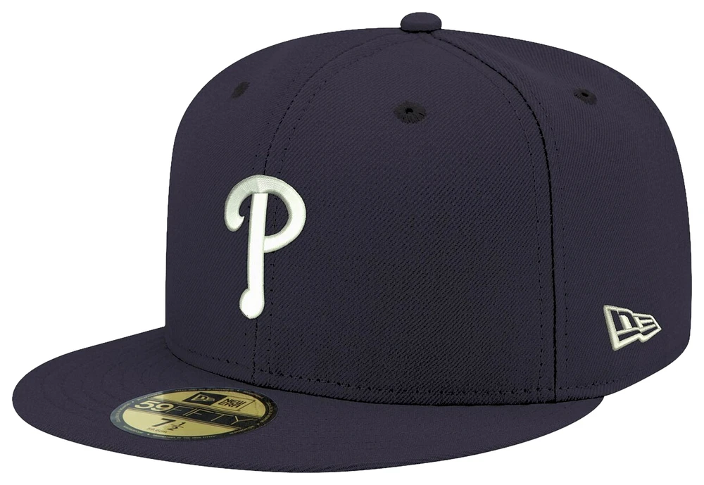 New Era Phillies Logo White 59Fifty Fitted Cap - Men's