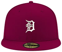 New Era Mens New Era Tigers Logo White 59Fifty Fitted Cap - Mens Cardinal/Cardinal Size 7