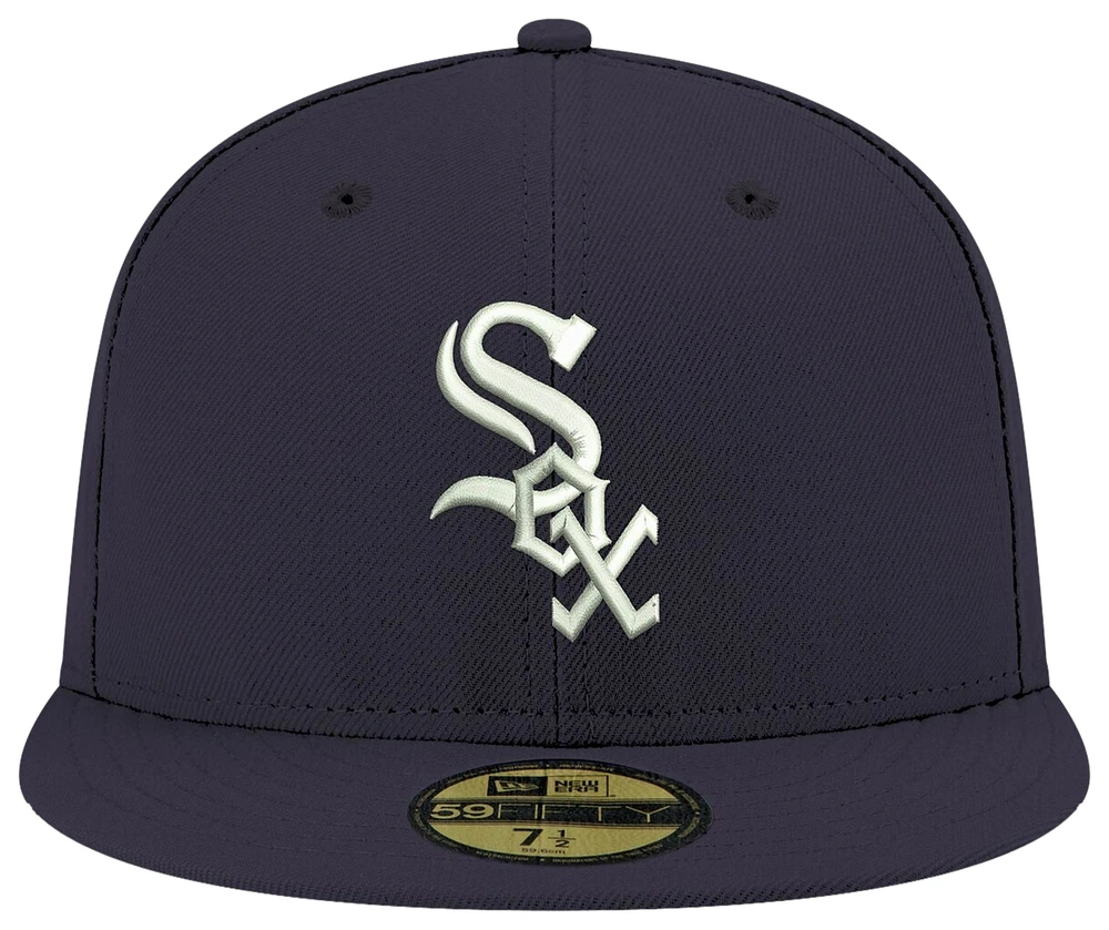 New Era Mens New Era White Sox Logo White 59Fifty Fitted Cap