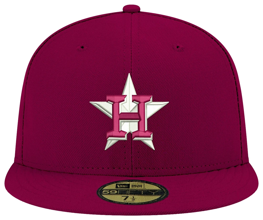 New Era Mens New Era Astros Logo White 59Fifty Fitted Cap