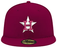 New Era Mens Astros Logo White 59Fifty Fitted Cap