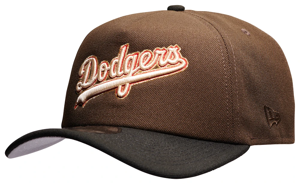 New Era Mens New Era Dodgers Foam 100th Anniversary 940 A Frame Cap - Mens Walnut/Black Size One Size