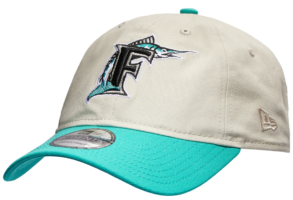 New Era New Era Marlins 9Twenty Adjustable Stone Cap - Adult Gray/Teal Size One Size